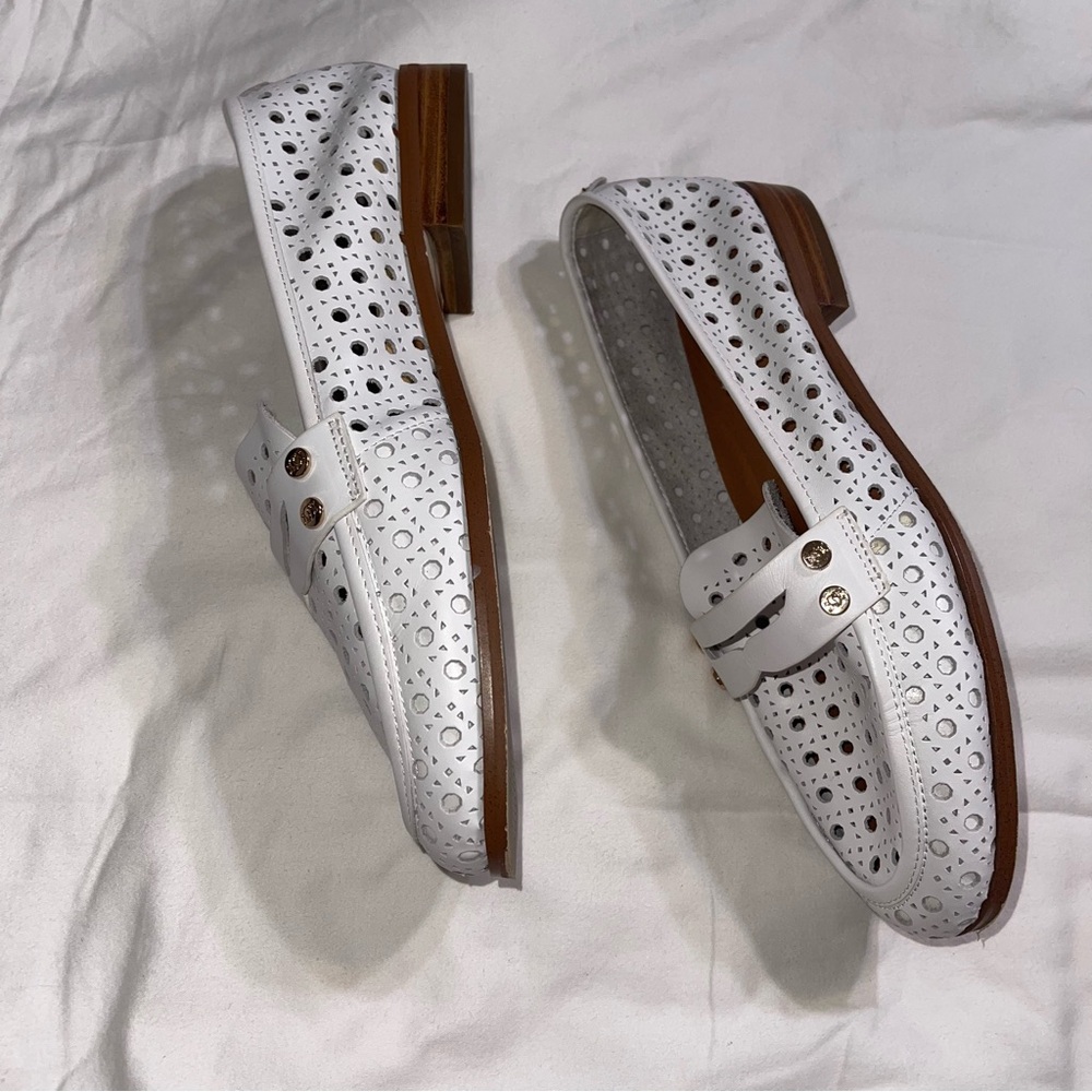 Dune London Glimmered Laser Cut Loafer ‎ In White Size 38 - Picture 6 of 15